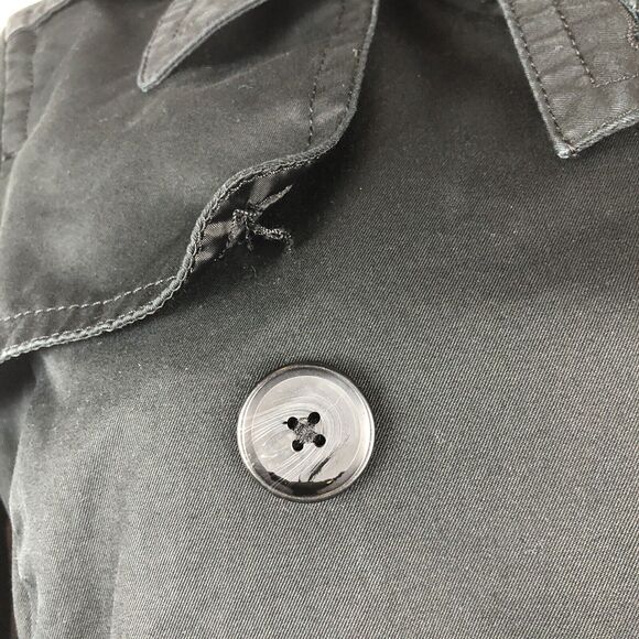 BANANA REPUBLIC Black Belted Trench Coat Size Small - Picture 2 of 10